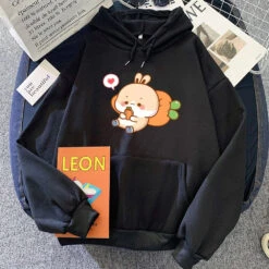 Apparel Cream Bunny Carrot Mobile Unisex Hoodies -Kawaii Store kawaiies plushies plush softtoy cream bunny carrot mobile unisex hoodies apparel black l 736911