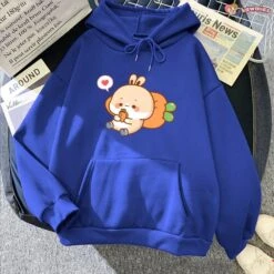 Apparel Cream Bunny Carrot Mobile Unisex Hoodies -Kawaii Store kawaiies plushies plush softtoy cream bunny carrot mobile unisex hoodies apparel blue s 356074