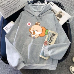 Apparel Cream Bunny Carrot Mobile Unisex Hoodies -Kawaii Store kawaiies plushies plush softtoy cream bunny carrot mobile unisex hoodies apparel gray xl 117934