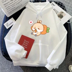 Apparel Cream Bunny Carrot Mobile Unisex Hoodies -Kawaii Store kawaiies plushies plush softtoy cream bunny carrot mobile unisex hoodies apparel white xxxl 808418