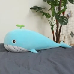 A Pod Of Cuddly Whale Plushies -Kawaii Store kawaiies plushies plush softtoy cuddly giant whale soft toy 47in 120cm blue 330013