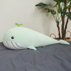 A Pod Of Cuddly Whale Plushies -Kawaii Store kawaiies plushies plush softtoy cuddly giant whale soft toy 47in 120cm green 334489