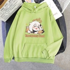 Apparel Cute Anime Emergency Food Hoodies -Kawaii Store kawaiies plushies plush softtoy cute anime emergency food hoodies new apparel lime xxl 940284