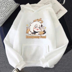 Apparel Cute Anime Emergency Food Hoodies -Kawaii Store kawaiies plushies plush softtoy cute anime emergency food hoodies new apparel white s 346004