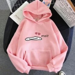 Apparel Cute Anime Melting Heart Hoodie 27 Apparel Cute Anime Melting Heart Hoodie -Kawaii Store kawaiies plushies plush softtoy cute anime melting heart hoodie apparel pink m 919434