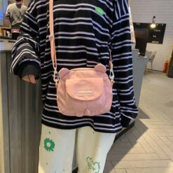 Apparel Cute Bear Ears Side Bag -Kawaii Store kawaiies plushies plush softtoy cute bear ears side bag new apparel 349958