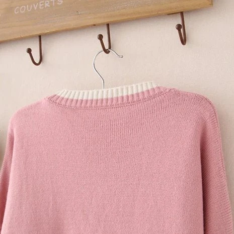 Apparel Cute Bunny Long Sleeve Knitted Pink Cream Black Cardigans Tops 15 Apparel Cute Bunny Long Sleeve Knitted Pink Cream Black Cardigans Tops - Image 13