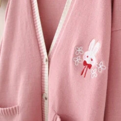 Apparel Cute Bunny Long Sleeve Knitted Pink Cream Black Cardigans Tops 23 Apparel Cute Bunny Long Sleeve Knitted Pink Cream Black Cardigans Tops -Kawaii Store kawaiies plushies plush softtoy cute bunny long sleeve knitted pink cream black cardigans tops apparel 399298