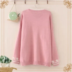 Apparel Cute Bunny Long Sleeve Knitted Pink Cream Black Cardigans Tops 18 Apparel Cute Bunny Long Sleeve Knitted Pink Cream Black Cardigans Tops -Kawaii Store kawaiies plushies plush softtoy cute bunny long sleeve knitted pink cream black cardigans tops apparel 910236