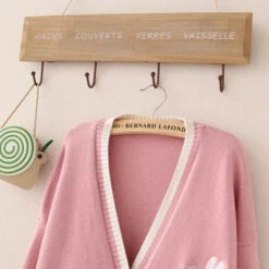 Apparel Cute Bunny Long Sleeve Knitted Pink Cream Black Cardigans Tops 27 Apparel Cute Bunny Long Sleeve Knitted Pink Cream Black Cardigans Tops -Kawaii Store kawaiies plushies plush softtoy cute bunny long sleeve knitted pink cream black cardigans tops apparel 939094