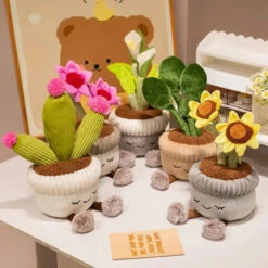 Cute Cactus Flower Plant Plushie -Kawaii Store kawaiies plushies plush softtoy cute cactus flower plant plushie 595296