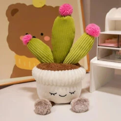 Cute Cactus Flower Plant Plushie -Kawaii Store kawaiies plushies plush softtoy cute cactus flower plant plushie flowering cactus 347888