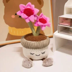 Cute Cactus Flower Plant Plushie -Kawaii Store kawaiies plushies plush softtoy cute cactus flower plant plushie pink flower 918839