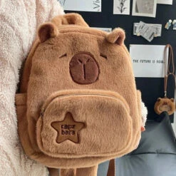 Apparel Cute Capybara Plush Backpack 21 Apparel Cute Capybara Plush Backpack -Kawaii Store kawaiies plushies plush softtoy cute capybara plush backpack bags 313306