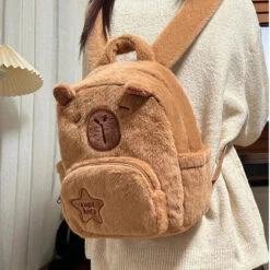 Apparel Cute Capybara Plush Backpack 22 Apparel Cute Capybara Plush Backpack -Kawaii Store kawaiies plushies plush softtoy cute capybara plush backpack bags 606246