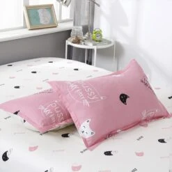 Cute Cat Print Bedding Set -Kawaii Store kawaiies plushies plush softtoy cute cat print bedding set home decor 158978