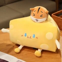 Cute Cheese Block Plushie -Kawaii Store kawaiies plushies plush softtoy cute cheese block plushie soft toy hamster 20cm 648860