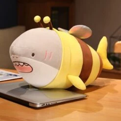 Cute Chonky Half Shark Half Bee Plushie -Kawaii Store kawaiies plushies plush softtoy cute chonky half shark half bee plushie new soft toy 511844