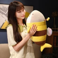 Cute Chonky Half Shark Half Bee Plushie -Kawaii Store kawaiies plushies plush softtoy cute chonky half shark half bee plushie new soft toy 812862