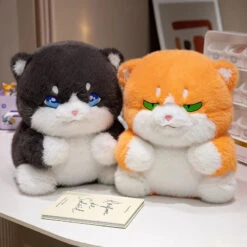 Cute Chubby Gray Ginger Cat Plushies -Kawaii Store kawaiies plushies plush softtoy cute chubby gray ginger cat plushies soft toy 245401