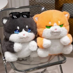 Cute Chubby Gray Ginger Cat Plushies -Kawaii Store kawaiies plushies plush softtoy cute chubby gray ginger cat plushies soft toy 561905