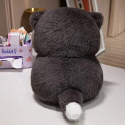 Cute Chubby Gray Ginger Cat Plushies -Kawaii Store kawaiies plushies plush softtoy cute chubby gray ginger cat plushies soft toy 878143