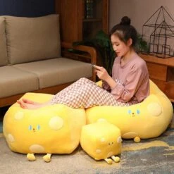 Cute Cube Cheese Block Plushie -Kawaii Store kawaiies plushies plush softtoy cute cube cheese block plushie soft toy 258402
