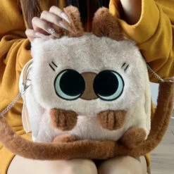 Apparel Cute Fluffy Brown Burmese Cat Plush Bag -Kawaii Store kawaiies plushies plush softtoy cute fluffy brown burmese cat plush bag bag 262122