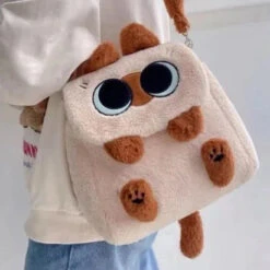 Apparel Cute Fluffy Brown Burmese Cat Plush Bag -Kawaii Store kawaiies plushies plush softtoy cute fluffy brown burmese cat plush bag bag 555901