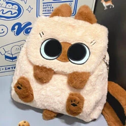Apparel Cute Fluffy Brown Burmese Cat Plush Bag -Kawaii Store kawaiies plushies plush softtoy cute fluffy brown burmese cat plush bag bag 579465