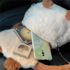Apparel Cute Fluffy Brown Burmese Cat Plush Bag -Kawaii Store kawaiies plushies plush softtoy cute fluffy brown burmese cat plush bag bag 890282