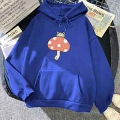 Apparel Cute Frog Mushroom Unisex Hoodie 26 Apparel Cute Frog Mushroom Unisex Hoodie -Kawaii Store kawaiies plushies plush softtoy cute frog mushroom unisex hoodie apparel dark blue xxxl 236735