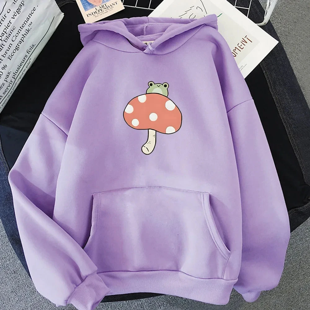 Apparel Cute Frog Mushroom Unisex Hoodie 7 Apparel Cute Frog Mushroom Unisex Hoodie - Image 5