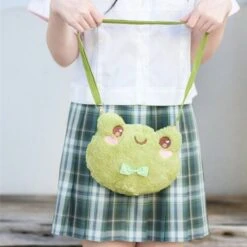 Apparel Cute Green Frog Shoulder Bag -Kawaii Store kawaiies plushies plush softtoy cute green frog shoulder bag bags 182758