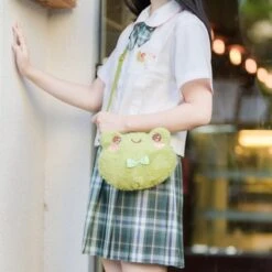 Apparel Cute Green Frog Shoulder Bag -Kawaii Store kawaiies plushies plush softtoy cute green frog shoulder bag bags 294444