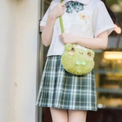 Apparel Cute Green Frog Shoulder Bag -Kawaii Store kawaiies plushies plush softtoy cute green frog shoulder bag bags 392933