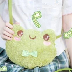 Apparel Cute Green Frog Shoulder Bag