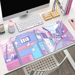Accessories Cute Japanese-themed Cat Large Mouse Pad Collection 1