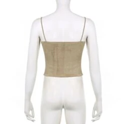 Apparel Cute Khaki Lace Spaghetti Vest 38 Apparel Cute Khaki Lace Spaghetti Vest -Kawaii Store kawaiies plushies plush softtoy cute khaki lace spaghetti vest tops 963910