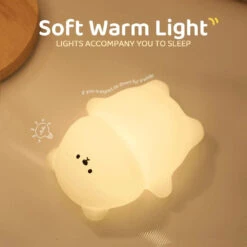 Cute Laying Bear LED Night Light -Kawaii Store kawaiies plushies plush softtoy cute laying bear led night light home decor 344931
