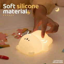 Cute Laying Bear LED Night Light -Kawaii Store kawaiies plushies plush softtoy cute laying bear led night light home decor 489114