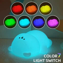 Cute Laying Bear LED Night Light -Kawaii Store kawaiies plushies plush softtoy cute laying bear led night light home decor 905466