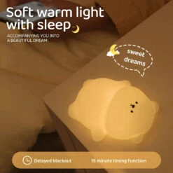 Cute Laying Bear LED Night Light -Kawaii Store kawaiies plushies plush softtoy cute laying bear led night light home decor 985053