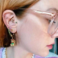 Cute Lucky Cat 18K Gold-Plated Pendant Earrings -Kawaii Store kawaiies plushies plush softtoy cute lucky cat 18k gold plated pendant earrings jewelry 272068