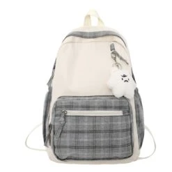 Apparel Cute Plaid Two-Tone Pastel Backpack -Kawaii Store kawaiies plushies plush softtoy cute plaid two tone pastel backpack new bags 377520
