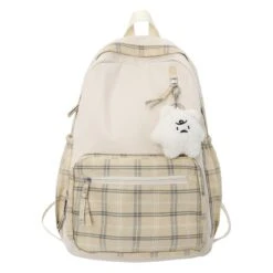 Apparel Cute Plaid Two-Tone Pastel Backpack -Kawaii Store kawaiies plushies plush softtoy cute plaid two tone pastel backpack new bags 399704
