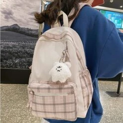 Apparel Cute Plaid Two-Tone Pastel Backpack