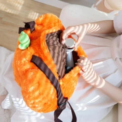 Apparel Cute Pumpkin Plush Backpack -Kawaii Store kawaiies plushies plush softtoy cute pumpkin plush backpack bags 680051