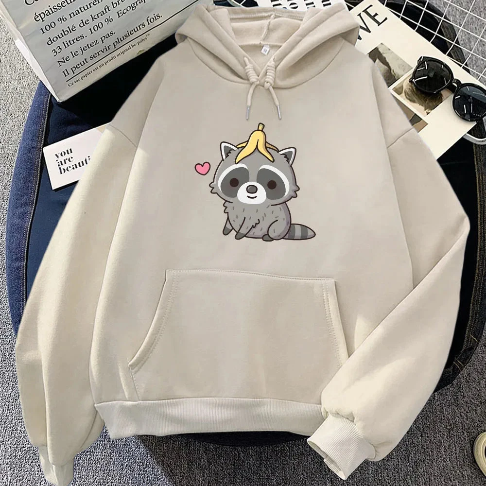 Apparel Cute Raccoon With Banana Peel Unisex Hoodie 6 Apparel Cute Raccoon With Banana Peel Unisex Hoodie - Image 4