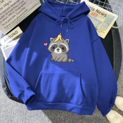 Apparel Cute Raccoon With Banana Peel Unisex Hoodie 32 Apparel Cute Raccoon With Banana Peel Unisex Hoodie -Kawaii Store kawaiies plushies plush softtoy cute raccoon with banana peel unisex hoodie apparel royal blue xs 105009
